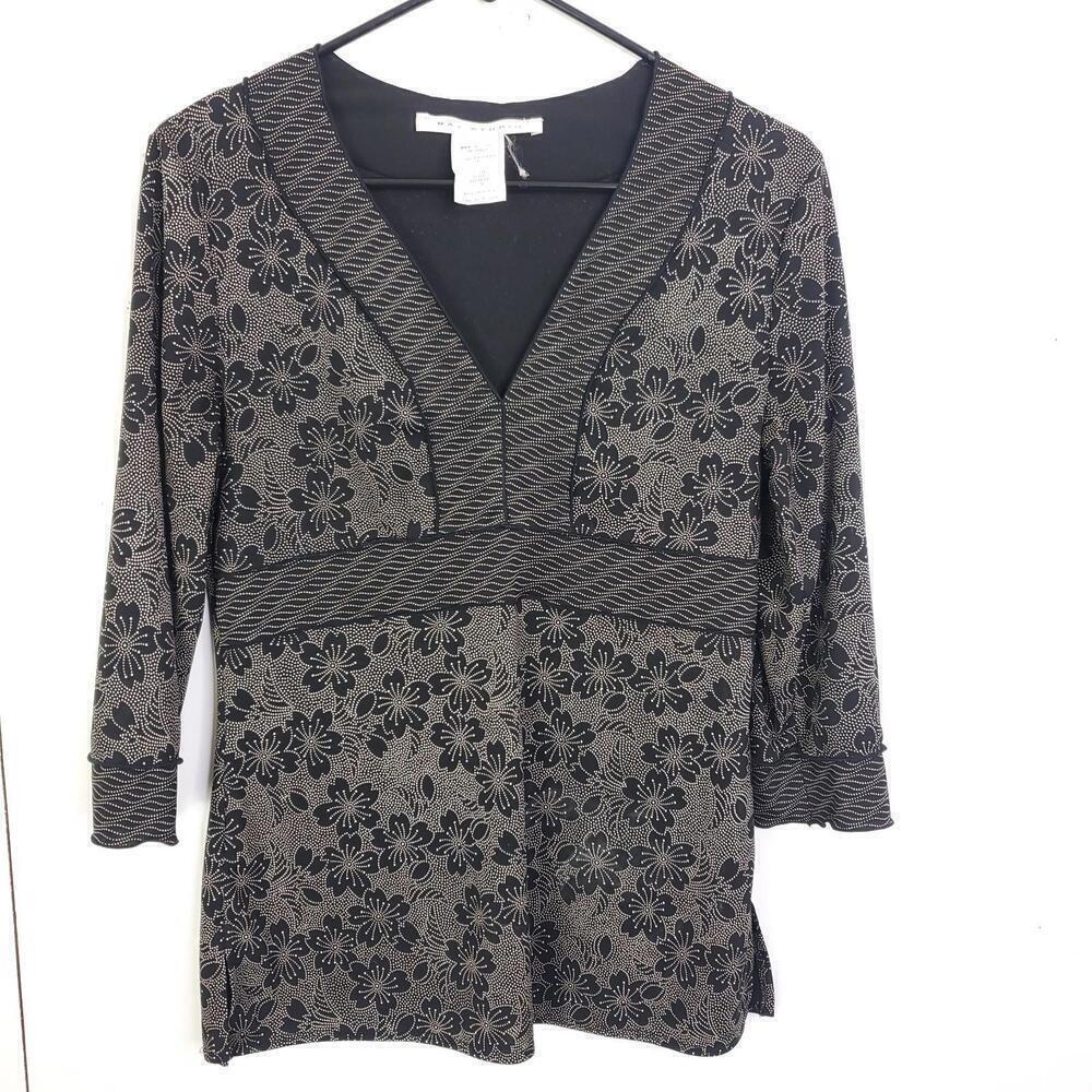 Max Studio Top Womens S Babydoll Y2K Vintage Floral Grunge Empire Waist